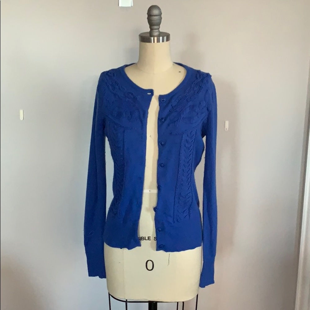 Anthropologie Embroidered Cardigan